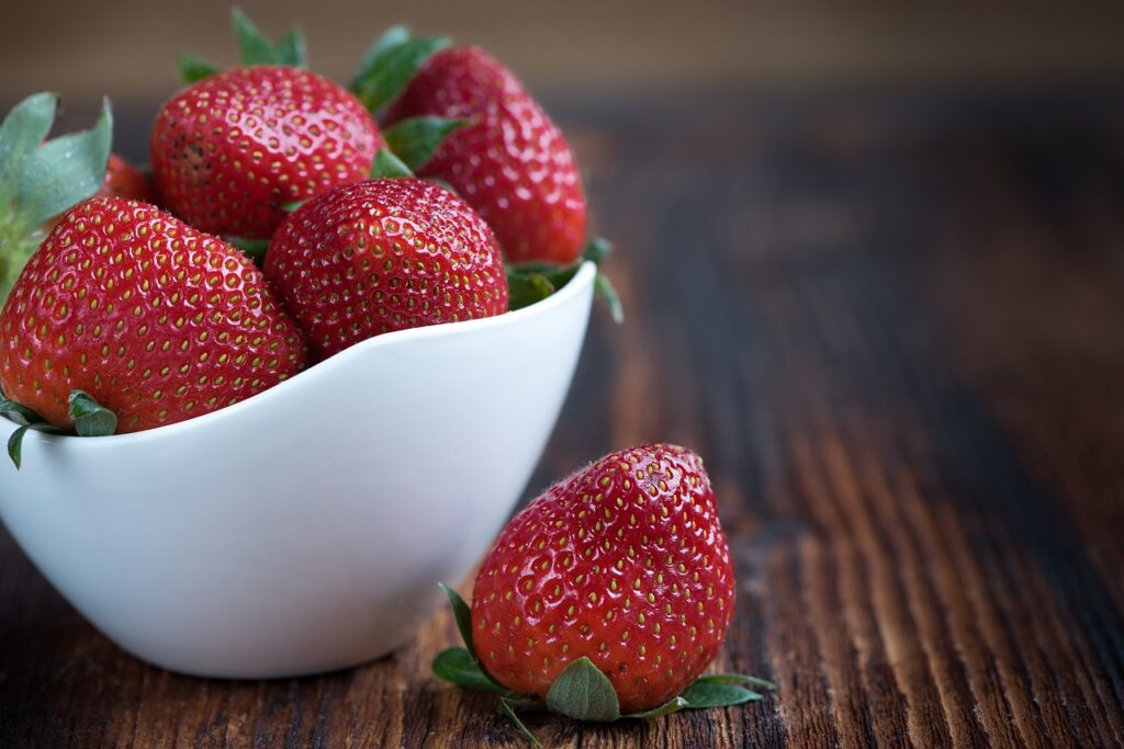 strawberry, fruit, bowl