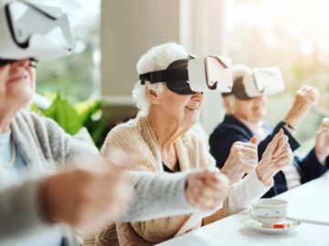 Seniors enjoying VR.